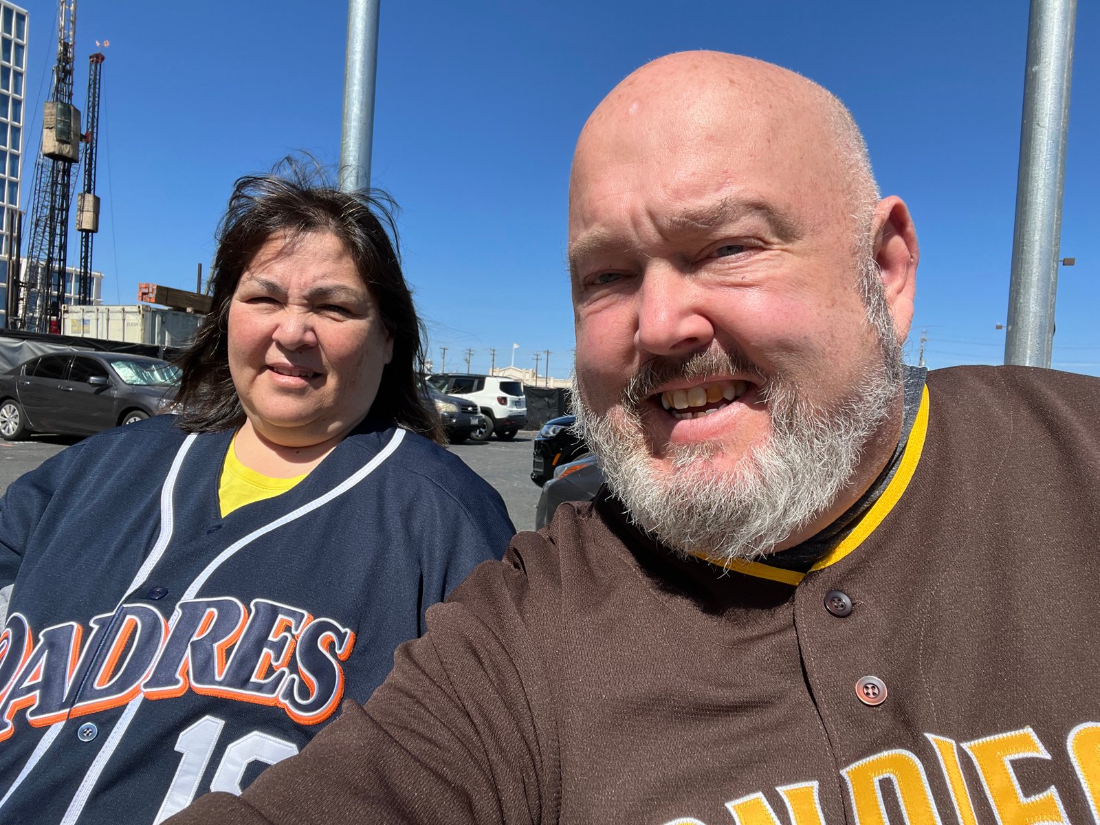Our selfie before the game